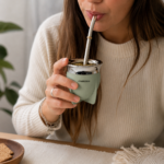 Mate Cerámica 230ml Revestido En Símil Cuero Cosechas Premium - Imagen 6