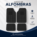Juego Alfombras Auto Goma Universales 4 Piezas Antideslizantes Color Negro - Imagen 8