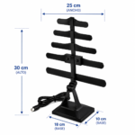 Antena TV Digital Abierta Interior HD Con Base Y Cable 1,5 Metros - Imagen 2