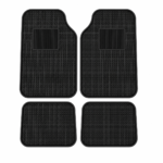 Juego Alfombras Auto Goma Universales 4 Piezas Antideslizantes Color Negro