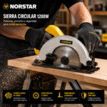 Sierra Circular Eléctrica Norstar 1200w Disco 185mm Corte Profesional - Imagen 6