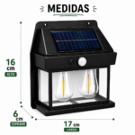 Aplique Doble Solar LED Exterior Con Sensor De Movimiento Luz Cálida IP65 - Imagen 4