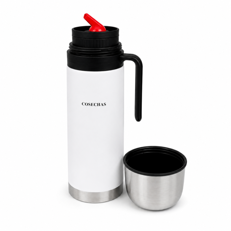 Termo Acero Inoxidable Con Asa Y Pico Cebador Para Mate 1 Litro
