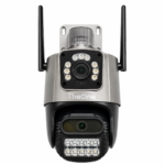 Cámara Seguridad WiFi IP Exterior PTZ Doble Lente 4K Audio iCSee IP66