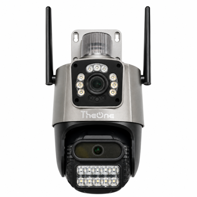 Cámara Seguridad WiFi IP Exterior PTZ Doble Lente 4K Audio iCSee IP66