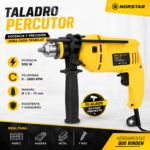 Taladro Percutor Eléctrico 500W Mandril 13mm Velocidad Variable 2800 RPM - Imagen 5