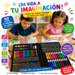 Maletín Kit De Arte 168 Piezas Con Marcadores Crayones Acuarelas Y Lápices - Imagen 7