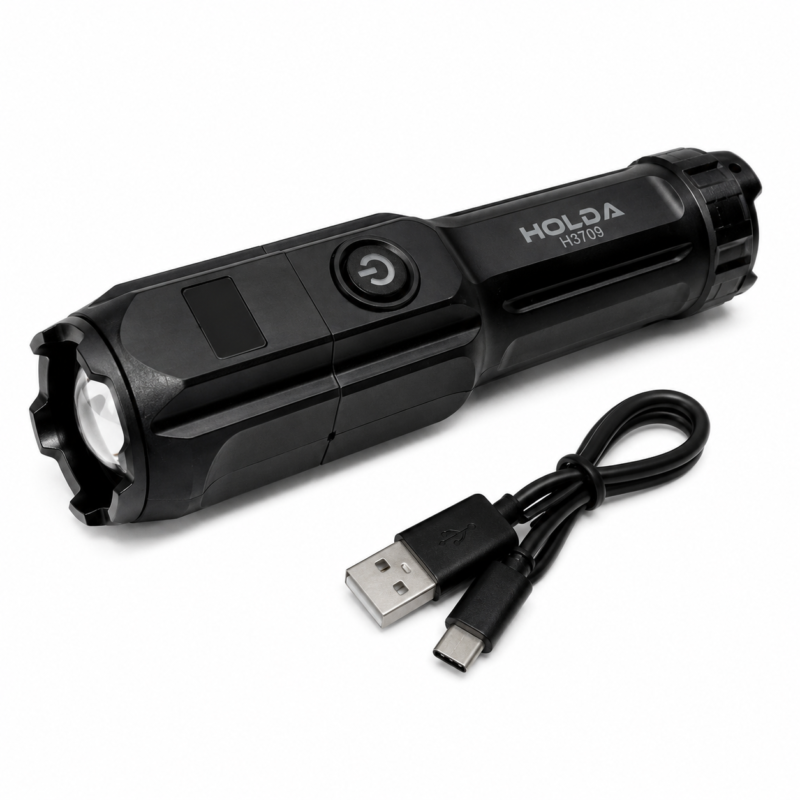 Linterna Táctica LED Recargable USB Holda H3709