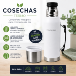 Termo Cosechas 1 Litro Acero Inoxidable Doble Capa Con Taza - Imagen 6