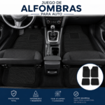 Juego Alfombras Auto Goma Universales 4 Piezas Antideslizantes Color Negro - Imagen 7