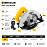 Sierra Circular Eléctrica Norstar 1200w Disco 185mm Corte Profesional - Imagen 5