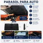 Parasol Tipo Paraguas Para Parabrisas Auto Camioneta Bloqueo Rayos UV 130 x 75 Cm - Imagen 7