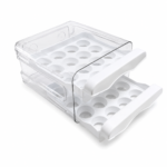 Huevera Organizadora para Heladera 30 Huevos con 2 Bandejas Extraíbles y Tapa Transparente - Imagen 4
