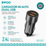 Cargador de Auto BWOO Dual USB 2.4A para Encendedor con Protección Múltiple - Imagen 3