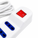 Zapatilla Alargue Eléctrico 5 Tomas Universales 10A 2500W con Interruptor y Cable 3 Metros - Imagen 3