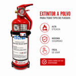 Extintor Bomberito Vehicular 1 Kg Polvo ABC UNIT Con Soporte Auto - Imagen 7