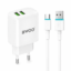 Cargador de Pared BWOO Doble USB 2.4A con Cable USB C de 1 Metro