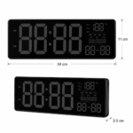 Reloj Digital de Pared LED 34 cm con Calendario, Temperatura y 3 Alarmas - Imagen 3