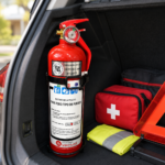 Extintor Bomberito Vehicular 1 Kg Polvo ABC UNIT Con Soporte Auto - Imagen 9