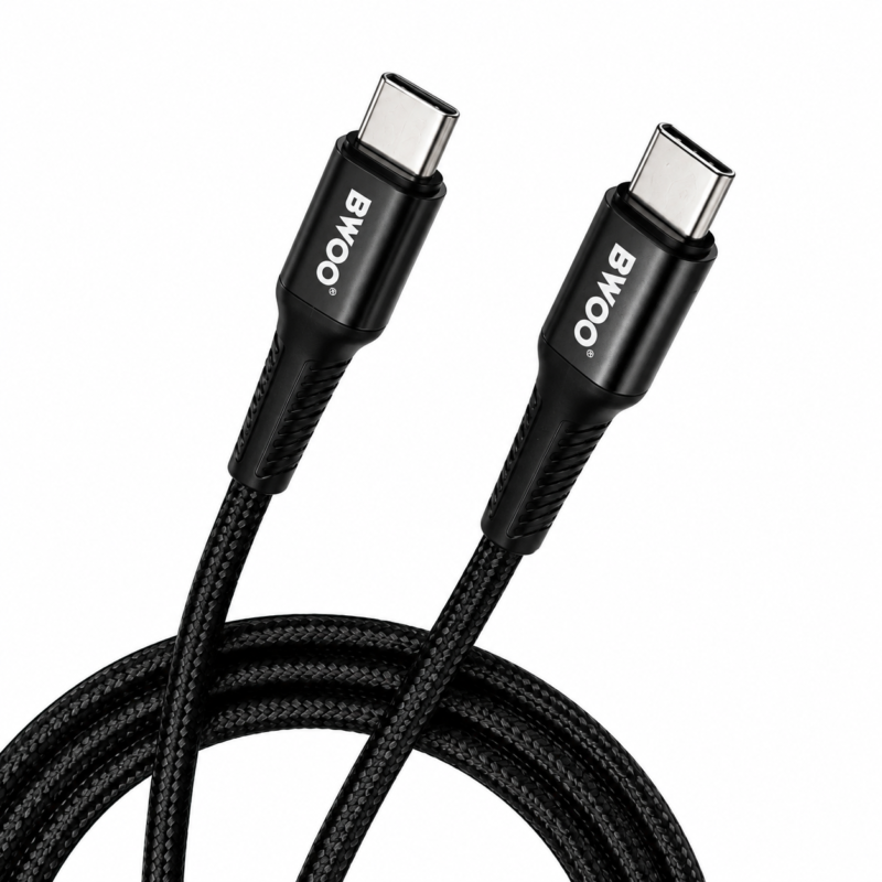 Cable Carga Rápida 60W Trenzado y Transferencia de Datos USB C a USB C BWOO 2 Metros