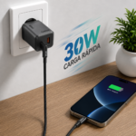 Cargador GaN BWOO 30W Dual USB C PD 3.0 + USB A QC 3.0 Carga Rápida - Imagen 4
