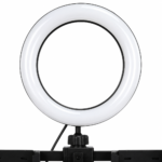 Aro de Luz LED 16 cm con Doble Soporte para Celular y Trípode Regulable 46 cm - Imagen 2