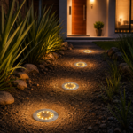 Pack Set X4 Luces Solares LED para Piso y Jardín 12 LED Luz Cálida con Encendido Automático - Imagen 7