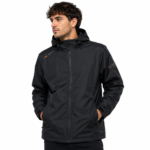 Campera Deportiva Hombre Rompeviento Resistente al Agua con Capucha y Bolsillos con Cierre - Imagen 2