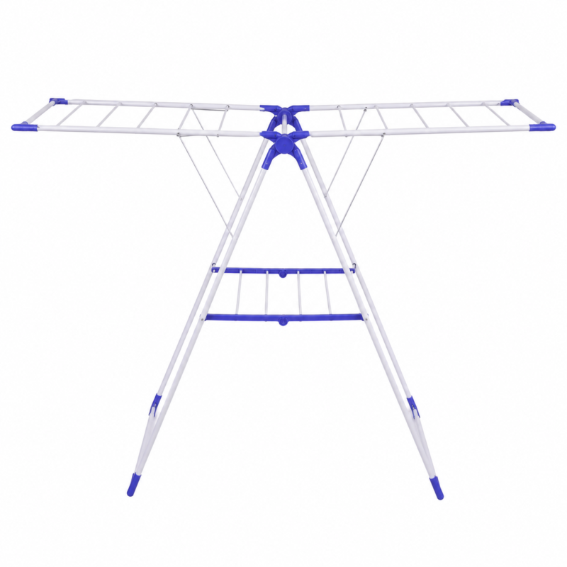 Tender de Ropa Plegable de Aluminio con Alas Laterales y Gran Capacidad