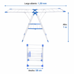 Tender de Ropa Plegable de Aluminio con Alas Laterales y Gran Capacidad - Imagen 4
