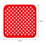 Rejilla Silicona Freidora De Aire Antiadherente Air Fryer Rojo - Imagen 3
