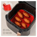 Rejilla Silicona Freidora De Aire Antiadherente Air Fryer Rojo - Imagen 5
