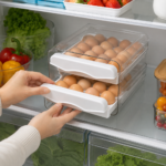 Huevera Organizadora para Heladera 30 Huevos con 2 Bandejas Extraíbles y Tapa Transparente - Imagen 7
