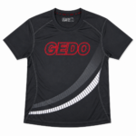 Remera Deportiva Hombre GEDO Negra 100% Poliéster Transpirable y Secado Rápido