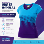 Remera Deportiva Mujer Manga Corta 100% Poliéster Transpirable de Secado Rápido - Imagen 4