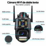 Cámara de Seguridad WiFi Doble Lente Sirena PTZ IP66 con Visión Nocturna y Audio Bidireccional - Imagen 6