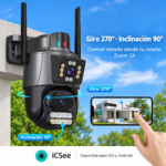 Cámara de Seguridad WiFi Doble Lente Sirena PTZ IP66 con Visión Nocturna y Audio Bidireccional - Imagen 7