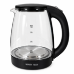 Jarra Eléctrica de Vidrio North Tech Cristal 1,8 L con Luz LED y Base 360°