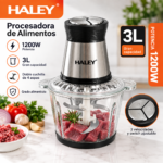 Procesadora Picadora de Alimentos Haley 3L 1200W Doble Cuchilla 4 Aspas - Imagen 6
