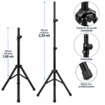 Soporte Trípode para Parlante Ajustable de 1,50 a 2,20 m con Base Reforzada - Imagen 3