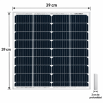 Panel Solar Fotovoltaico 30W 39x39 cm 12V IP67 - Imagen 3