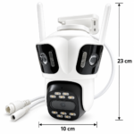 Cámara de Seguridad Triple WiFi 360° Exterior con Visión Nocturna, Seguimiento y Audio Bidireccional - Imagen 4