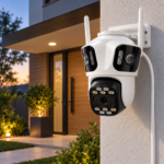 Cámara de Seguridad Triple WiFi 360° Exterior con Visión Nocturna, Seguimiento y Audio Bidireccional - Imagen 6