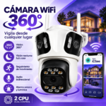 Cámara de Seguridad Triple WiFi 360° Exterior con Visión Nocturna, Seguimiento y Audio Bidireccional - Imagen 5