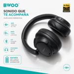 Auriculares Inalámbricos BWOO Bluetooth 5.4 ANC Hi-Res Plegables Cancelación de Ruido - Imagen 7