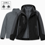 Campera Impermeable 2 en 1  con Polar Desmontable y Capucha Color Negro - Imagen 2