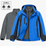 Campera Impermeable 2 en 1 con Polar Desmontable y Capucha Color Azul Claro - Imagen 2