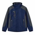 Campera Impermeable 2 en 1 con Polar Desmontable y Capucha Color Azul Oscuro
