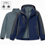 Campera Impermeable 2 en 1 con Polar Desmontable y Capucha Color Azul Oscuro - Imagen 5