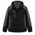 Campera Impermeable 2 en 1  con Polar Desmontable y Capucha Color Negro